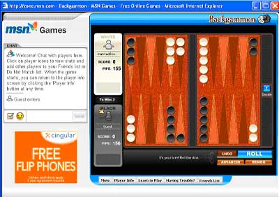 MSN backgammon