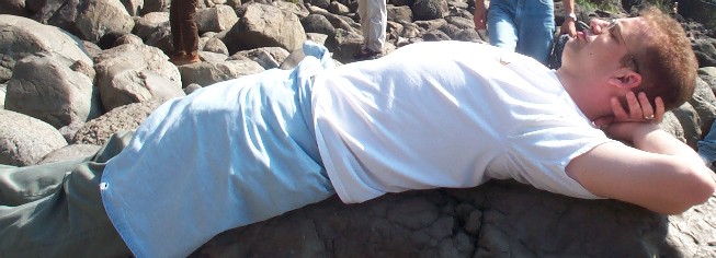 If you're wondering, this is a picture of me lounging on a rock in Sogwipo, South Korea